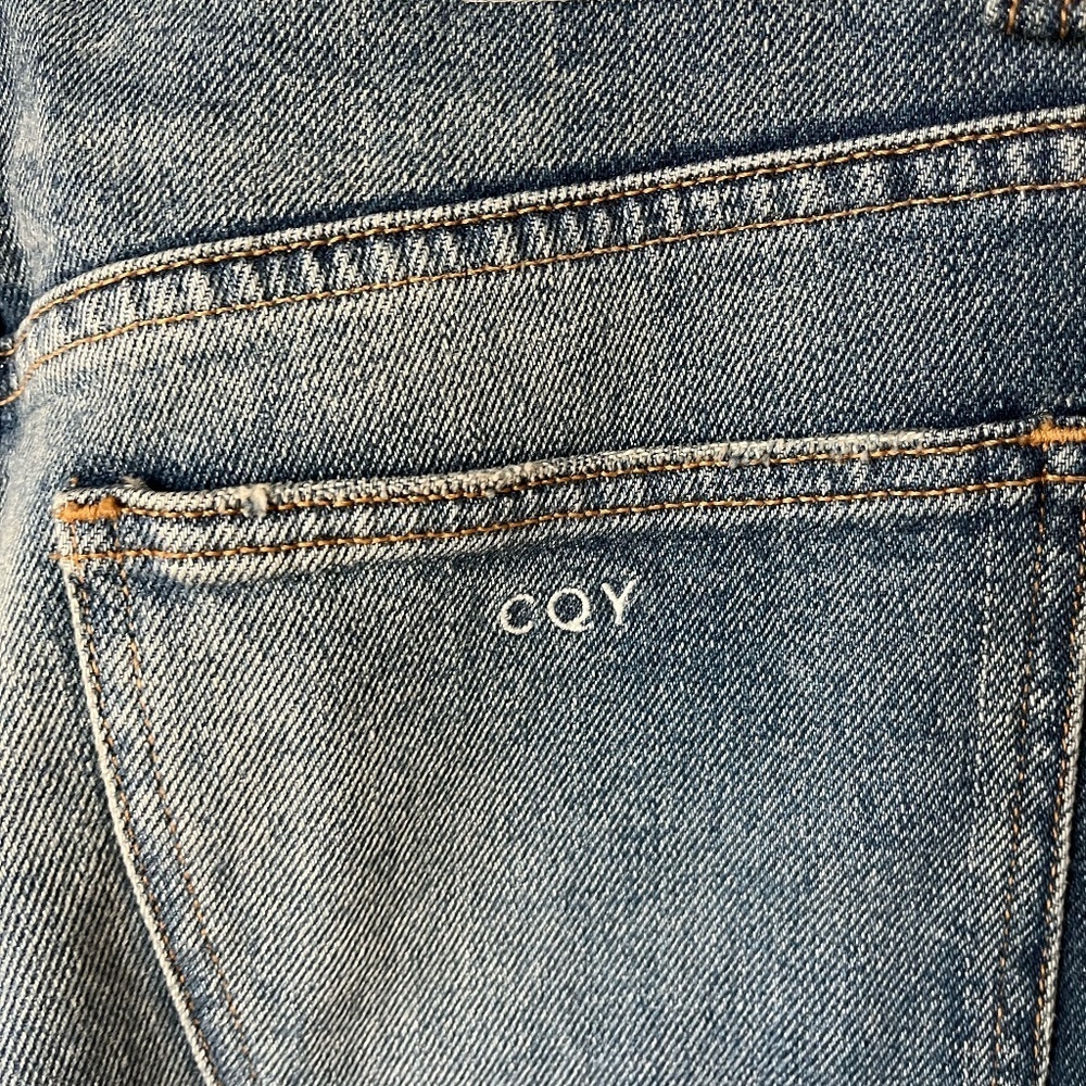 CQY x ANTHROPOLOGIE | Bliss High-Rise Bootcut Flare Raw Hem Jeans | Size 25 - Picture 7 of 10